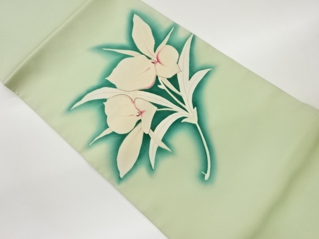 JAPANESE NAGOYA OBI / SHIOZE / KINSAI / FLORAL PLANTS